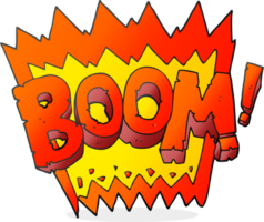 hand drawn cartoon boom symbol png