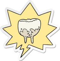 cartoon tooth with speech bubble sticker png