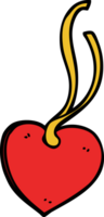 cartoon doodle heart tag png