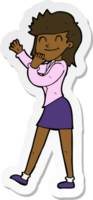 sticker of a cartoon happy businesswoman png