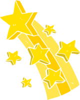 flat color illustration of shooting star png