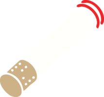 vlak kleur retro tekenfilm van een sigaret png