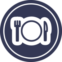 knife fork and plate circular icon symbol png