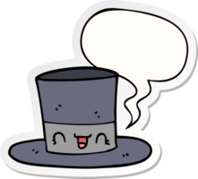 Karikatur oben Hut mit Rede Blase Aufkleber png