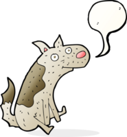 dessin animé chien assis avec bulle de dialogue png