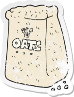 retro distressed sticker of a cartoon oats png