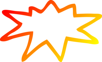 warm gradient line drawing of a cartoon bang png