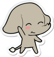 sticker of a cute cartoon elephant png