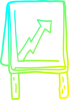 freddo pendenza linea disegno di un' cartone animato attività commerciale grafico con freccia png