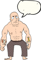 hand drawn comic book speech bubble cartoon tough man png