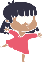 flat color style cartoon whistling girl png