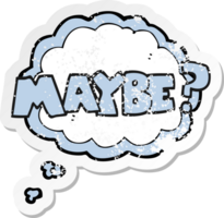 retro distressed sticker of a maybe cartoon symbol png