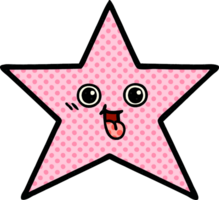 comic book style cartoon of a star fish png