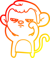 warm helling lijn tekening van een tekenfilm geërgerd aap png
