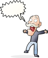 cartoon shocked old man with speech bubble png