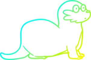 cold gradient line drawing of a cartoon otter png
