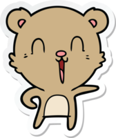 klistermärke av en glad tecknad björn png