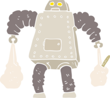 platt Färg illustration av robot bärande handla png