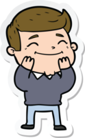 sticker of a happy cartoon man png