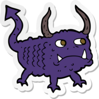 pegatina de un pequeño demonio de dibujos animados png