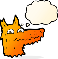 cartoon fox head with thought bubble png