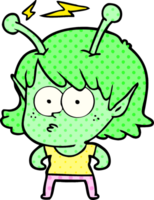 chica alienígena de dibujos animados png