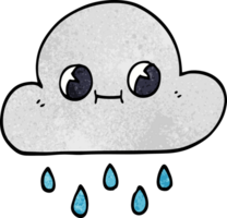 tecknad doodle regn moln png