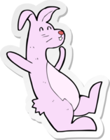 sticker of a cartoon pink bunny png