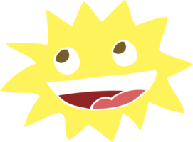 flat color illustration of star with face png