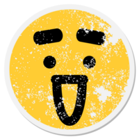 happy surprise face with big eyebrows circular sticker png