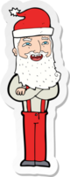 sticker of a cartoon hipster santa png