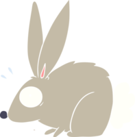 coelho assustado de desenho de estilo de cor plana png