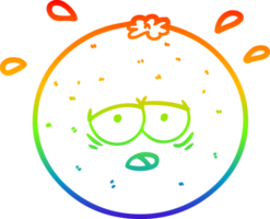 arco Iris gradiente linha desenhando do uma desenho animado laranja png