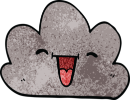 cartoon doodle happy grey cloud png