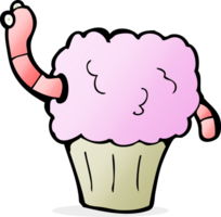 gusano de dibujos animados en cupcake png