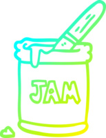 cold gradient line drawing of a cartoon jam jar png