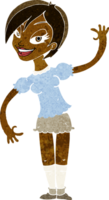 cartoon girl waving png