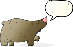 hand drawn speech bubble cartoon bear png