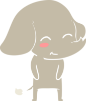 elefante de desenho animado de estilo de cor plana bonito png