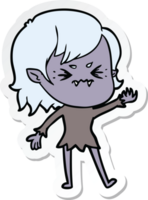 sticker of a annoyed cartoon vampire girl png