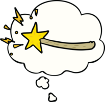 cartoon magic wand with thought bubble png