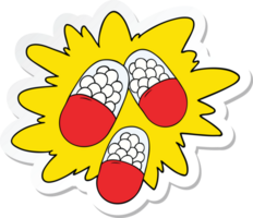 sticker of a cartoon powerful pills png