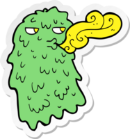 sticker of a cartoon gross ghost png