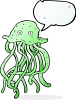 pulpo de dibujos animados con burbujas de discurso png