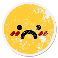 blushing unhappy face circular sticker png