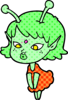 pretty cartoon alien girl png