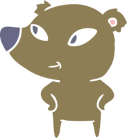 cute flat color style cartoon bear png