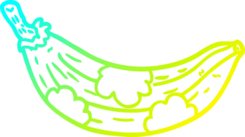 cold gradient line drawing of a old banana going brown png