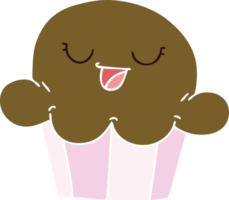 hand drawn quirky cartoon happy muffin png