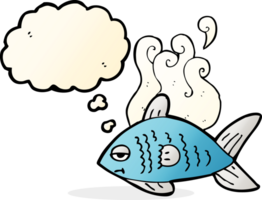 cartoon funny fish with thought bubble png